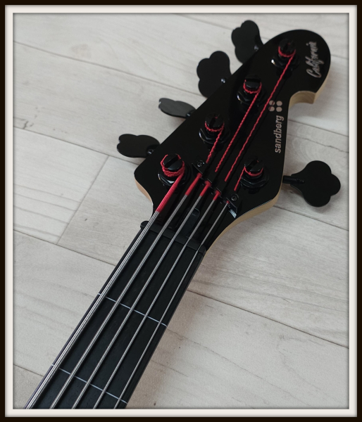 Sandberg California II TM5 Ebony Fretless, Black Highgloss